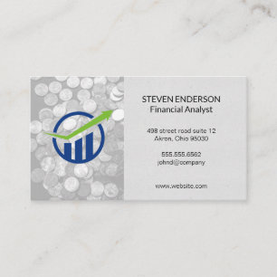 Cartão De Visita Bar Gráfico Financeiro   Moedas