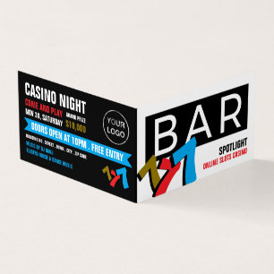 Cartão De Visita Bar Slot Machine, Gerenciador do Casino Detalhado