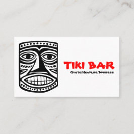 Cartão De Visita Bar Tiki - Preto, Vermelho e Branco