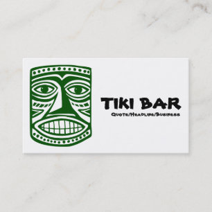 Cartão De Visita Bar Tiki - Verde escuro, preto e branco