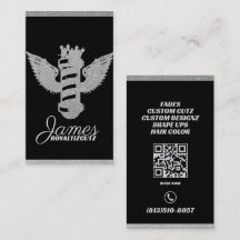Barbearia Asas da Coroa Logotipo Brilhante Profiss