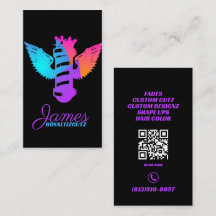 Barbearia Asas da Coroa Logotipo Neon Profissional