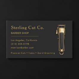 Cartão De Visita Barbearia Black & Gold Profissional