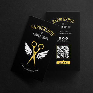 Cartão De Visita Barbearia Cabeleireiro Salão de Beleza Preto