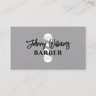 Cartão De Visita Barbearia com poste de barbeiro minimalista