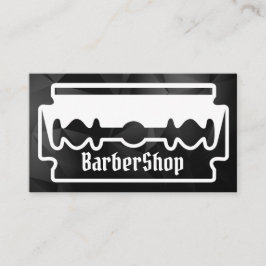 Cartão De Visita Barbearia criativa mínima de razão preta e branca