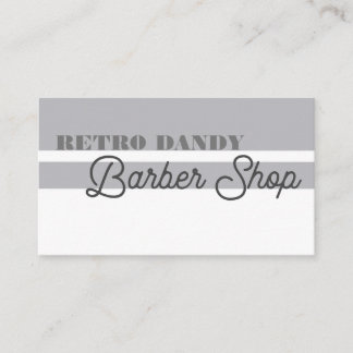 Cartão De Visita Barbearia de Cinzas Elegante de Estrias Mínimas
