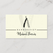 Barbearia de corte de bigode e barba com navalha a