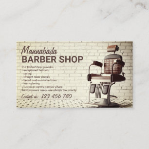 Cartão De Visita Barbearia foto personalizada retrô