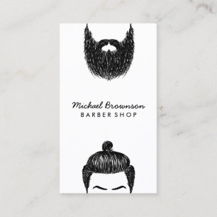Cartão De Visita Barbearia hipster barba bigode