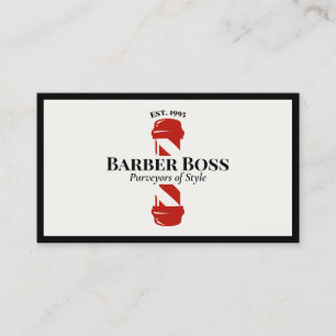 Cartão De Visita Barbearia legal de Polos de Barber Vermelho