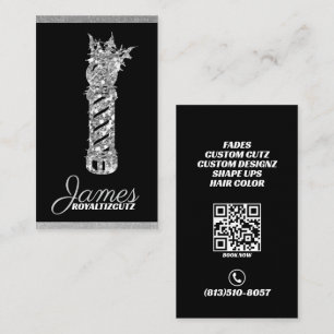 Cartão De Visita Barbearia Logotipo Coroa Profissional
