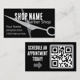Cartão De Visita Barbearia Masculina Preta e Cinza