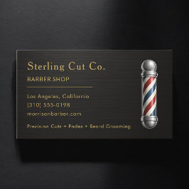 Cartão De Visita Barbearia Metálica Profissional