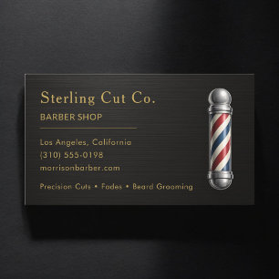 Cartão De Visita Barbearia Metálica Profissional