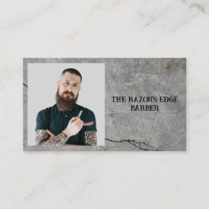 Cartão De Visita Barbearia Moderna e Elegante Preta e Cinza