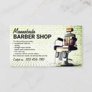 Cartão De Visita Barbearia Personalizada Foto Verde