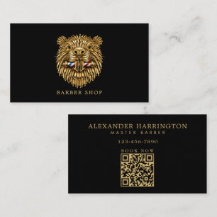 Cartão De Visita Barbearia Profissional Minimalista Castor Dourado