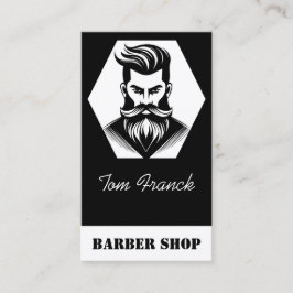 Cartão De Visita Barbearia Profissional Preto e branco