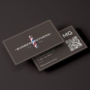 Cartão De Visita Barbearia Quadro de Poste Clássico Espresso Barbei