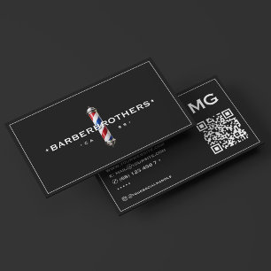 Cartão De Visita Barbearia Quadro Sinal de Barbeiro Clássico Preto
