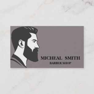 Cartão De Visita Barbearia Simples Minimalista Preto e Branco