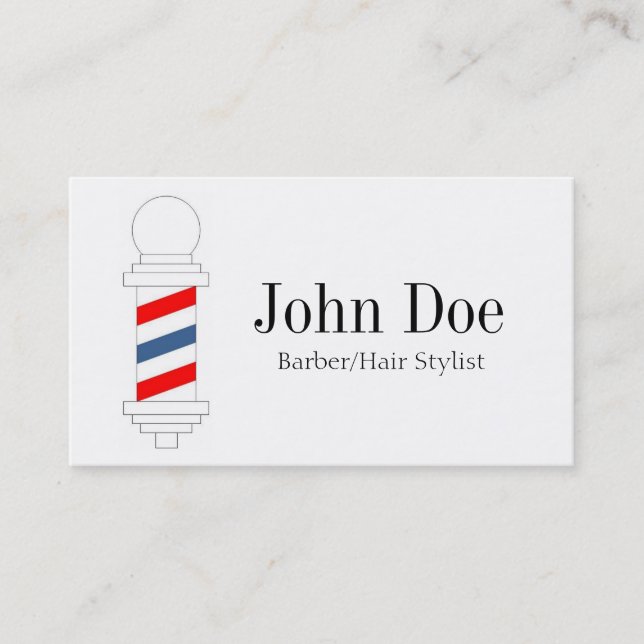 Cartão De Visita Barbeiro/cabeleireiro B/W (Frente)