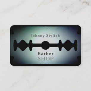 Cartão De Visita Barbeiro de lâmina de barbeiro compre azul de som