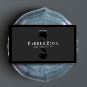 Cartão De Visita Barbeiro Preto legal Compro Barbearia Polar