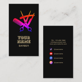Cartão De Visita Barber - Barbearia Profissional de Stylist de Cabe