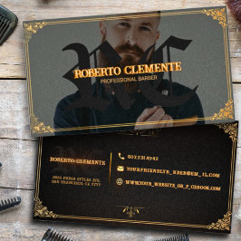 Cartão De Visita Barber Barbershop Professional Photo Business Card
