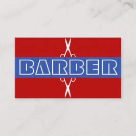 Cartão De Visita Barber compra azul branco moderno