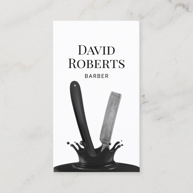Cartão De Visita Barber Compra Criativo Splash Hetero Cabelo Razor (Frente)