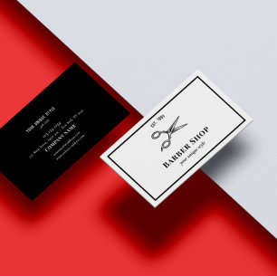 Cartão De Visita Barber de Ferramentas Clássico de Vintagem Negra