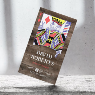 Cartão De Visita Barber King Hairdresser Russo Wood Hair Stylist