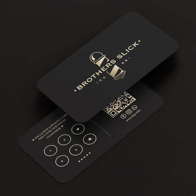 Cartão De Visita Barber Pole Moderno Barbershop EleganteLealdade Ne (Barber Pole Modern Barbershop ElegantBlack Loyalty Business Card
)