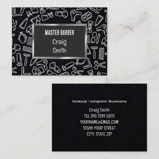 Cartão De Visita 💇 ‍ ♂️ Barber Premium (Frente/Verso)