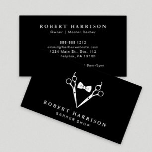Cartão De Visita Barber Professional Black
