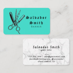 Cartão De Visita Barber Scissors Art Salon Hairdresser