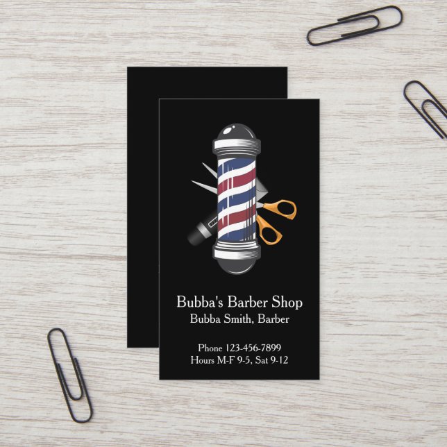 Cartão De Visita Barber Shop Business Card (Frente/Verso In Situ)