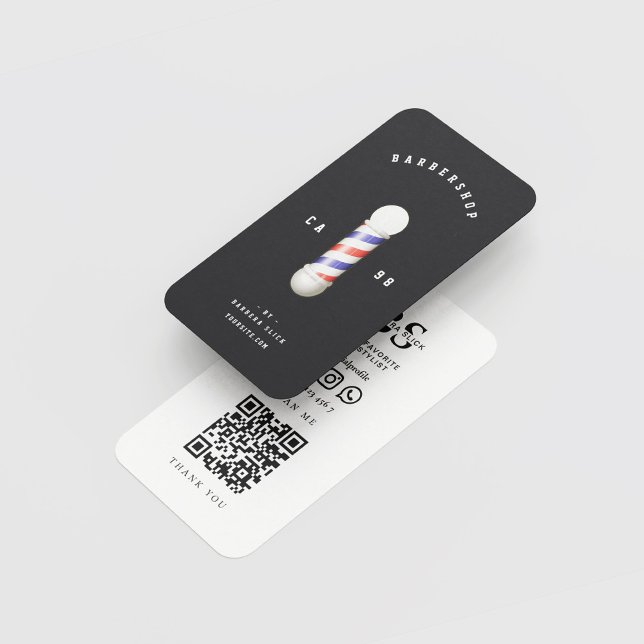 Cartão De Visita Barbershop Haircut Hairstylist (Criador carregado)