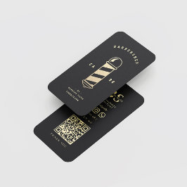 Cartão De Visita Barbershop Haircut Hairstylist Barber's Pole Black