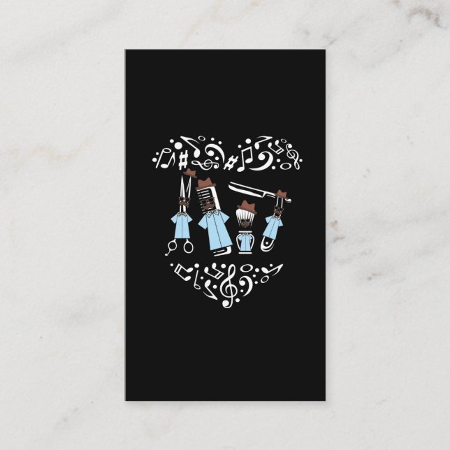 Cartão De Visita Barbershop Notas Musicais do Quarteto Humor Banda (Frente)