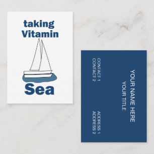 Cartão De Visita Barco à vela Vitamina Mar Divertido Náutico 