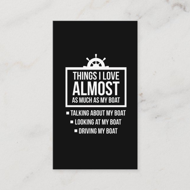 Cartão De Visita  Barco de Humor do Proprietário do Barco Engraçado (Frente)