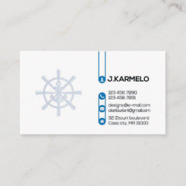 Cartão De Visita Barco do Capitão de Barco de Roda Náutica