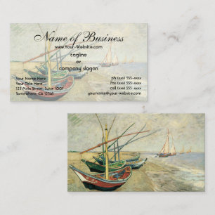 Cartão De Visita Barcos de Pesca na Praia de Vincent van Gogh
