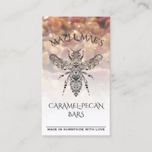 Cartão De Visita Bares Caramel-Pecan caseiros Personalizados - Rece