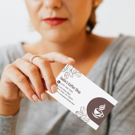 Cartão De Visita Barista de Cafeteria Profissional Moderno Personal