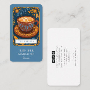 Cartão De Visita Barista Tarot Blue